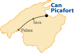 Mapa mallorca, ruta Palma a Can Picafort